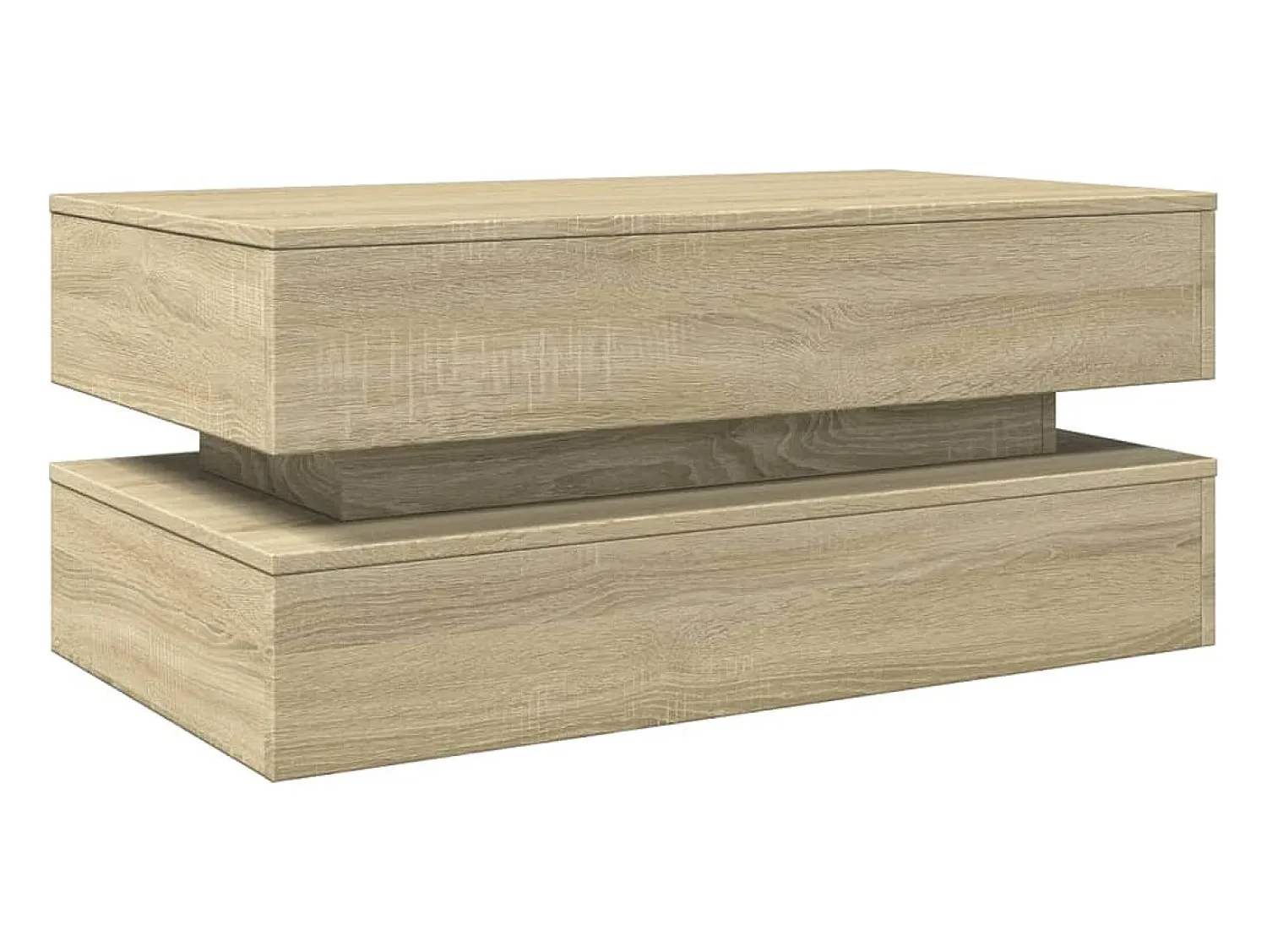 Mesa De Centro* Mesa de centro com luzes LED 90x50x40 cm carvalho sonoma PT927543 Castanho