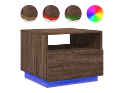 Mesa De Centro* Mesa de centro com luzes LED 50x49x40 cm carvalho PT921791 Castanho