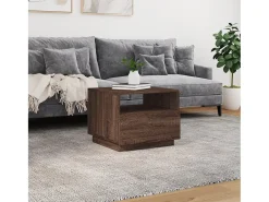 Mesa De Centro* Mesa de centro com luzes LED 50x49x40 cm carvalho PT921791 Castanho