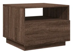 Mesa De Centro* Mesa de centro com luzes LED 50x49x40 cm carvalho PT921791 Castanho