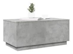 vidaxl Mesa de centro com luzes LED 90x50x40 cm cimento^ Mesa De Centro