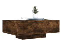 Mesa De Centro|vidaxl Mesa de centro com luzes LED 85x55x31 cm carvalho fumado Natural escuro