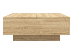 vidaxl Mesa de centro com luzes LED 80x80x31 cm carvalho sonoma^ Mesa De Centro