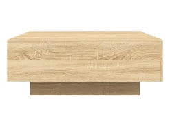vidaxl Mesa de centro com luzes LED 80x80x31 cm carvalho sonoma^ Mesa De Centro