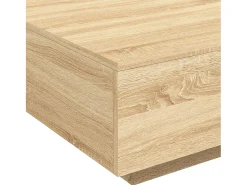 vidaxl Mesa de centro com luzes LED 80x80x31 cm carvalho sonoma^ Mesa De Centro