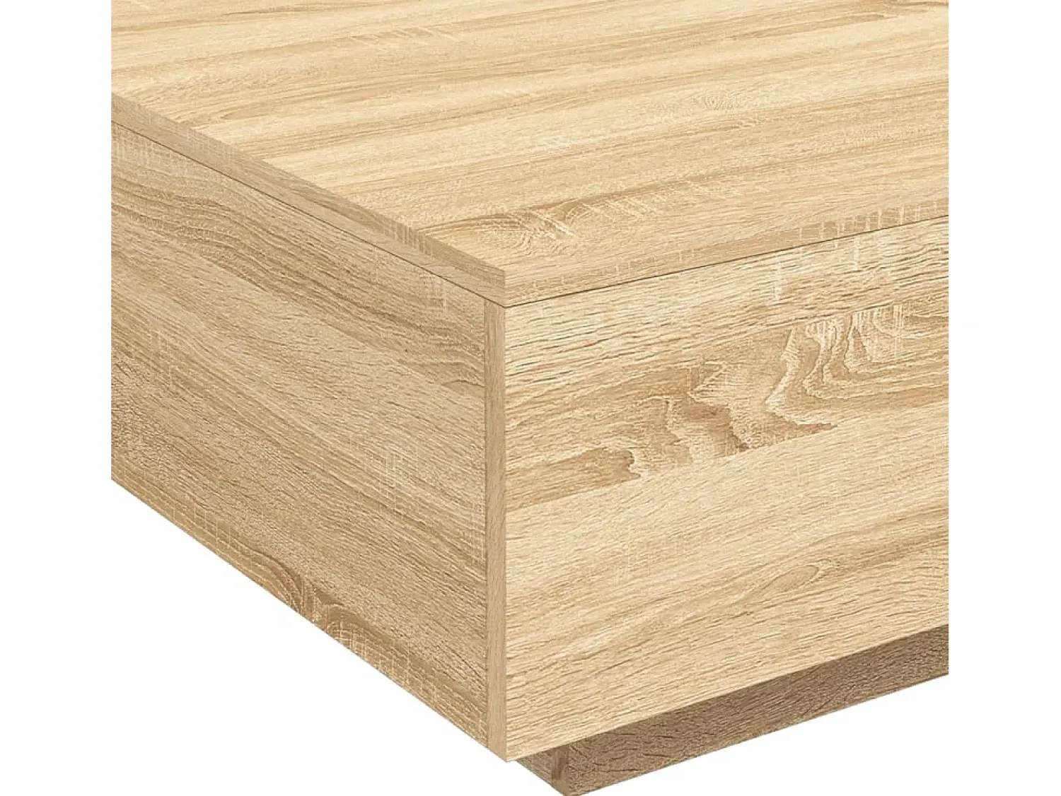 vidaxl Mesa de centro com luzes LED 80x80x31 cm carvalho sonoma^ Mesa De Centro