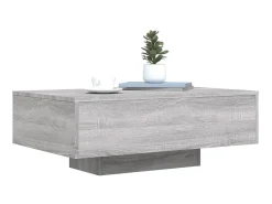 Mesa De Centro* Mesa de centro com luzes LED 85x55x31 cm sonoma PT188406 Cinzento