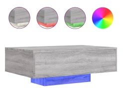 Mesa De Centro* Mesa de centro com luzes LED 85x55x31 cm sonoma PT188406 Cinzento
