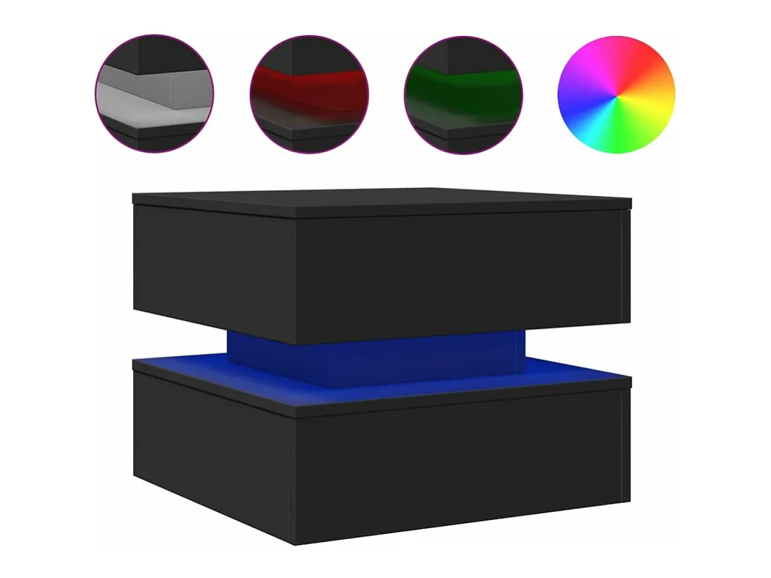 Mesa de centro com luzes LED 50x50x40 cm PT173710^ Mesa De Centro