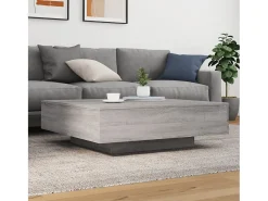 vidaxl Mesa de centro com luzes LED 100x100x31 cm sonoma Cinzento