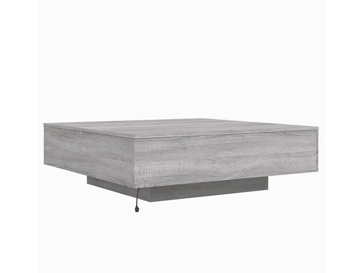 vidaxl Mesa de centro com luzes LED 100x100x31 cm sonoma Cinzento