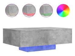 Mesa De Centro|vidaxl Mesa de centro com luzes LED 85x55x31 cm cinzento cimento Cinzento claro