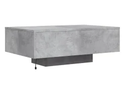 Mesa De Centro|vidaxl Mesa de centro com luzes LED 85x55x31 cm cinzento cimento Cinzento claro