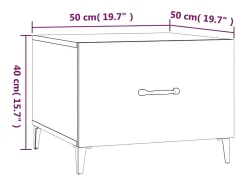 vidaxl Mesa de centro com pernas de metal 50x50x40 cm Carvalho Fumado^ Mesa De Centro