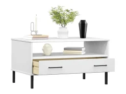 Mesa de centro com pernas de metal madeira maciça OSLO PT920862^ Mesa De Centro