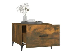 Mesa De Centro* Mesa de centro com pernas de metal 50x50x40 cm Carvalho Fumado PT404891 Castanho