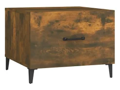 Mesa De Centro* Mesa de centro com pernas de metal 50x50x40 cm Carvalho Fumado PT404891 Castanho