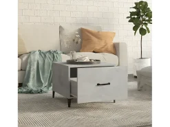 Mesa de centro com pernas de metal 50x50x40 cm -cimento PT694565 Cinzento