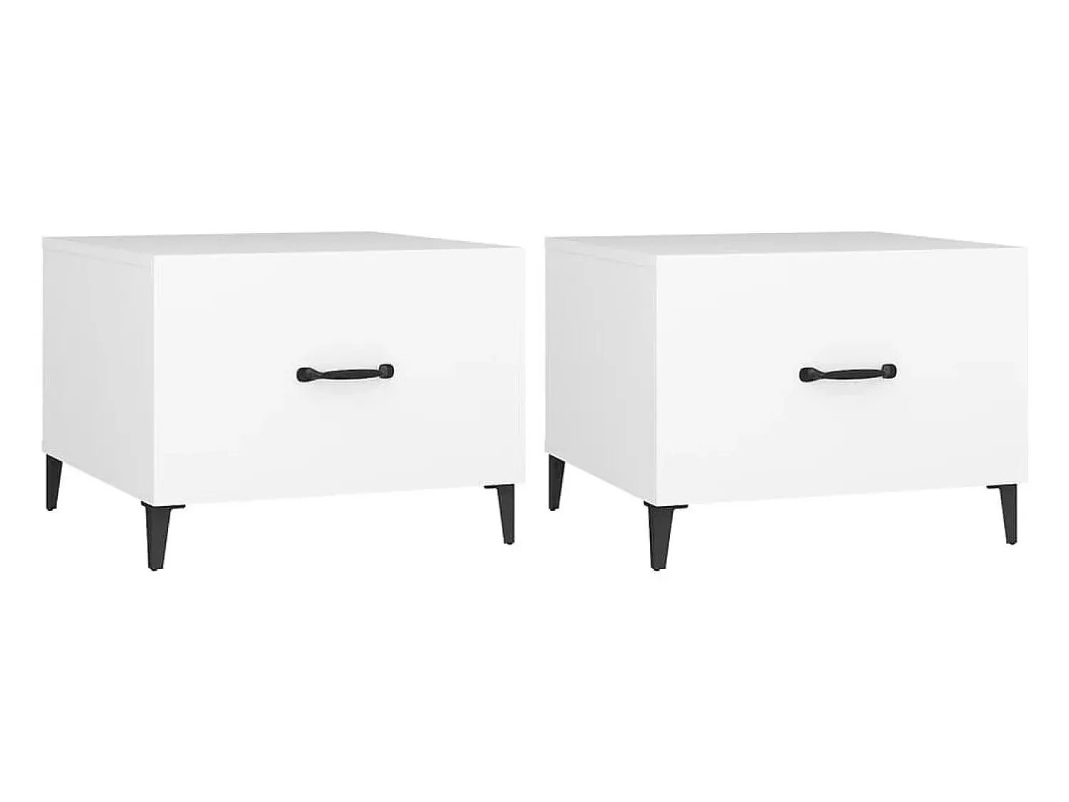 Mesa de centro com pernas de metal 2 pcs 50x50x40 cm PT320164^ Mesa De Apoio