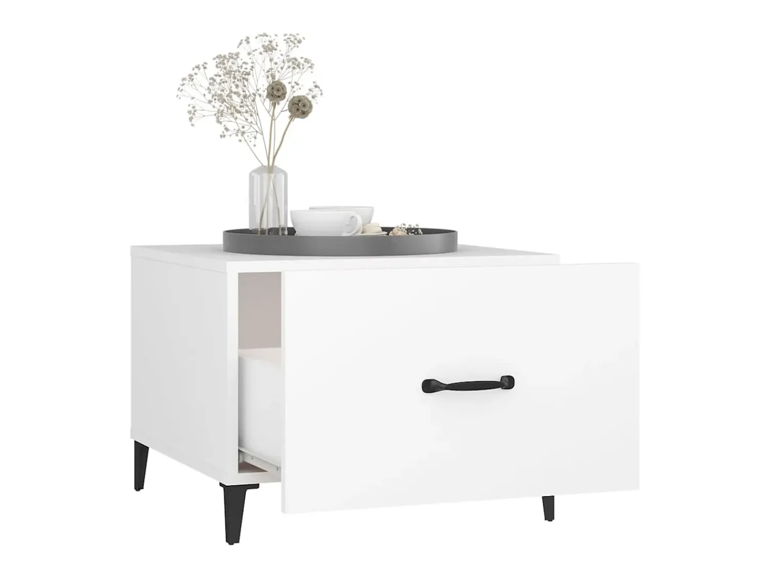Mesa de centro com pernas de metal 2 pcs 50x50x40 cm PT320164^ Mesa De Apoio