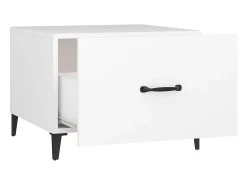 Clearance vidaxl Mesa de centro com pernas de metal 2 pcs 50x50x40 cm Branco