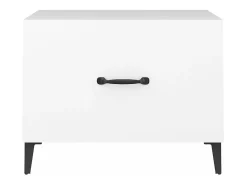 Clearance vidaxl Mesa de centro com pernas de metal 2 pcs 50x50x40 cm Branco
