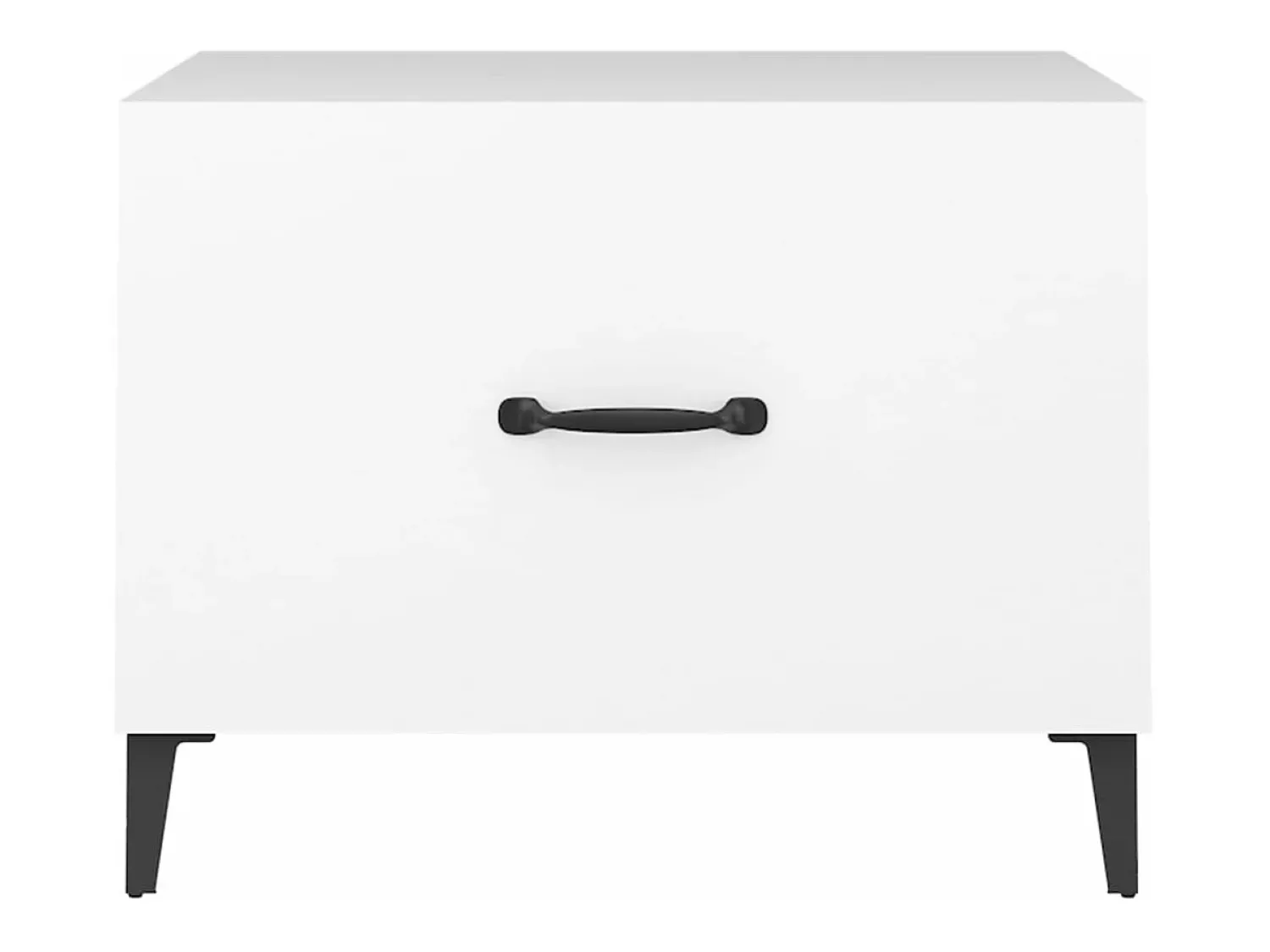 Clearance vidaxl Mesa de centro com pernas de metal 2 pcs 50x50x40 cm Branco