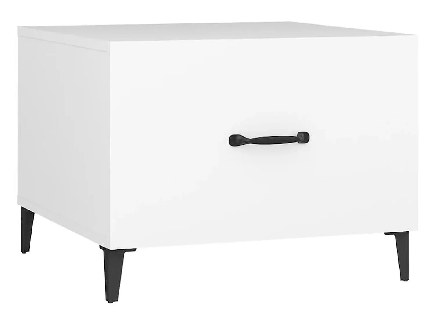 Clearance vidaxl Mesa de centro com pernas de metal 2 pcs 50x50x40 cm Branco