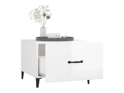 Best Mesa de centro com pernas de metal 50x50x40 cm brilhante PT379573 Branco