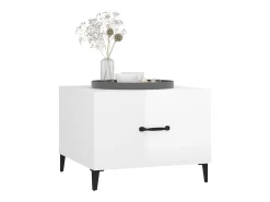 Best Mesa de centro com pernas de metal 50x50x40 cm brilhante PT379573 Branco