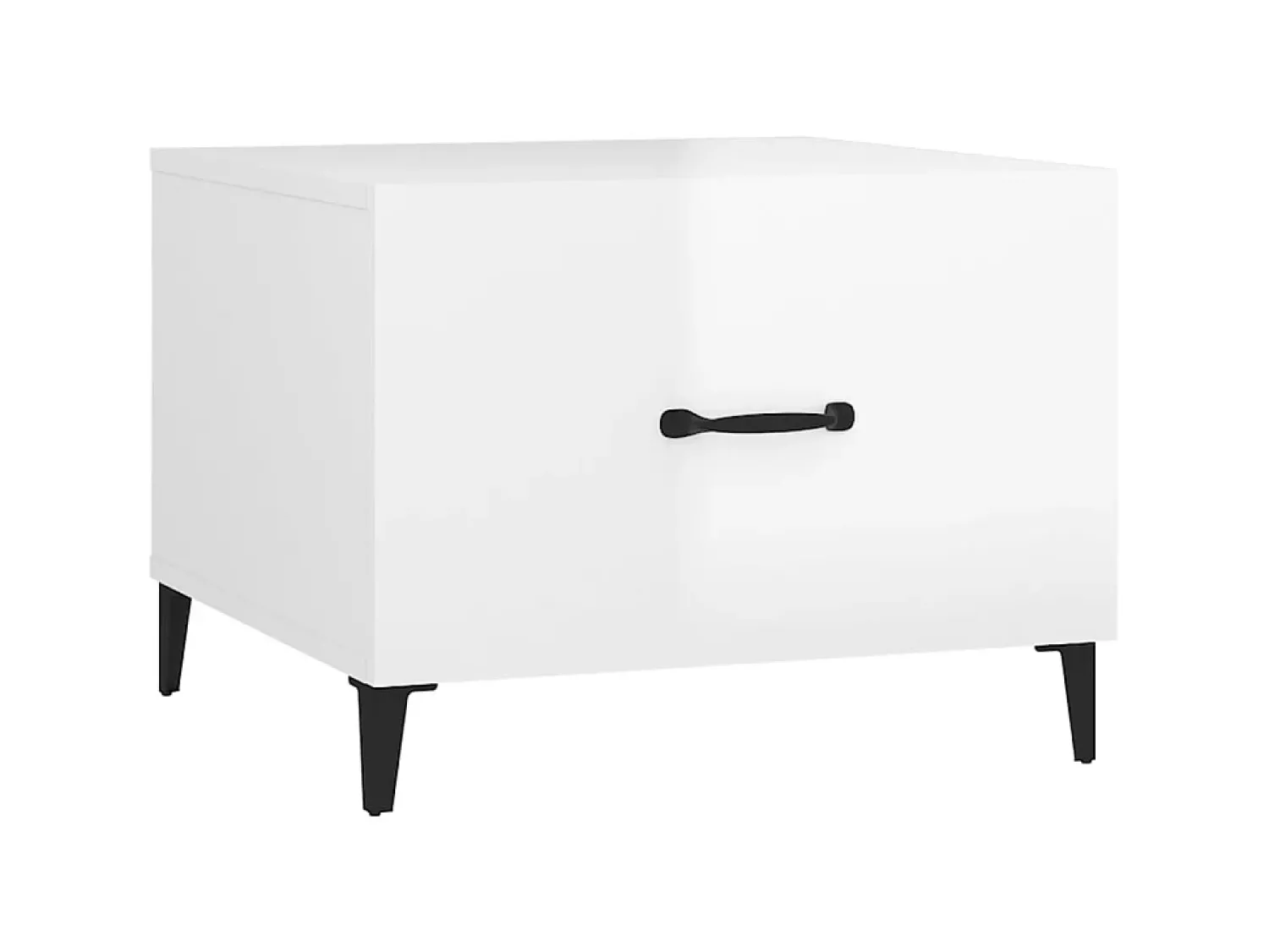 Best Mesa de centro com pernas de metal 50x50x40 cm brilhante PT379573 Branco