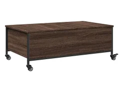 Mesa De Centro|vidaxl Mesa de centro com rodas derivados de madeira carvalho castanho Natural claro