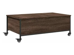 Mesa De Centro|vidaxl Mesa de centro com rodas derivados de madeira carvalho castanho Natural claro