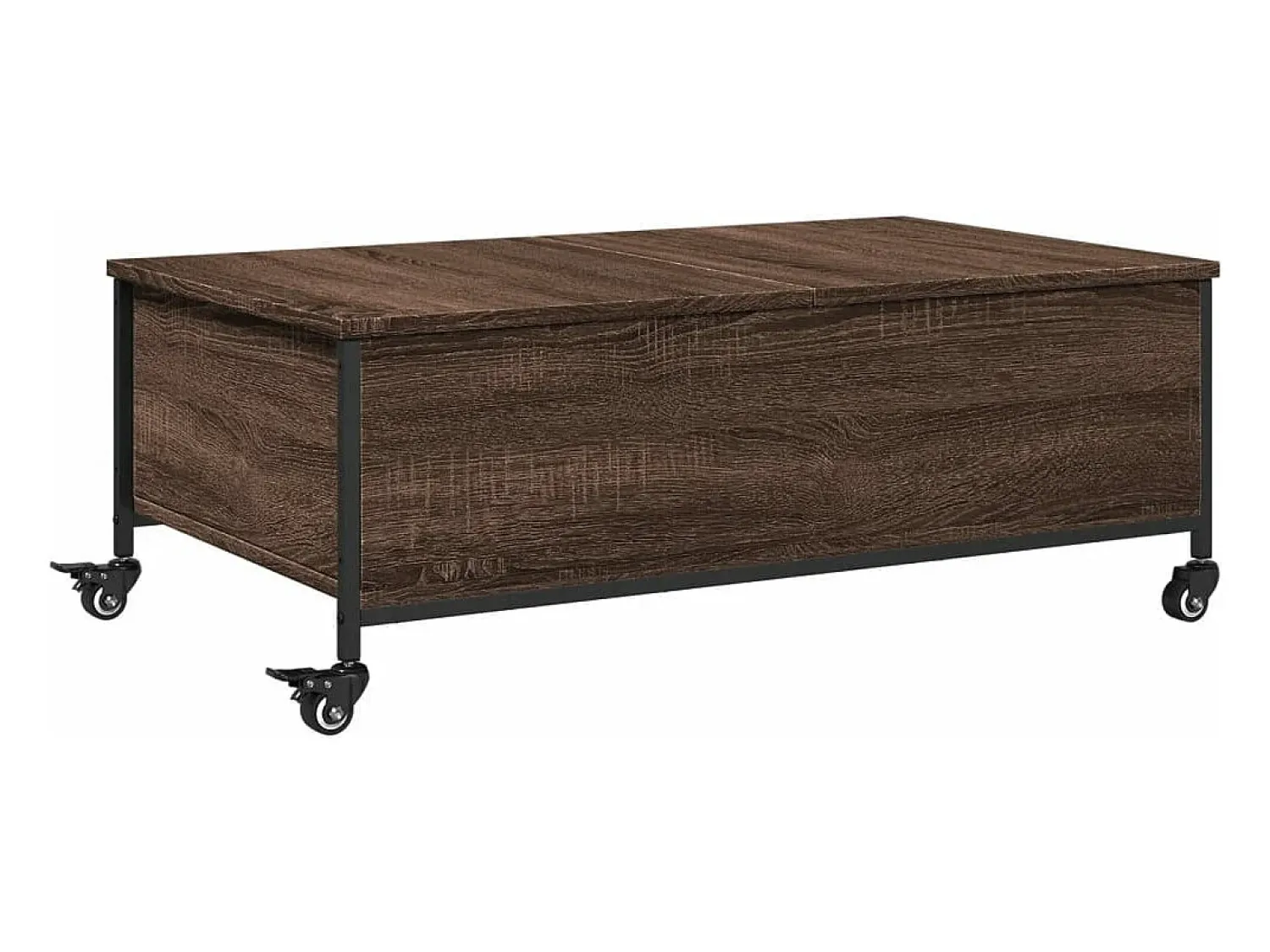 Mesa De Centro|vidaxl Mesa de centro com rodas derivados de madeira carvalho castanho Natural claro