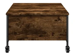 Best vidaxl Mesa de centro com rodas derivados de madeira carvalho fumado Natural claro