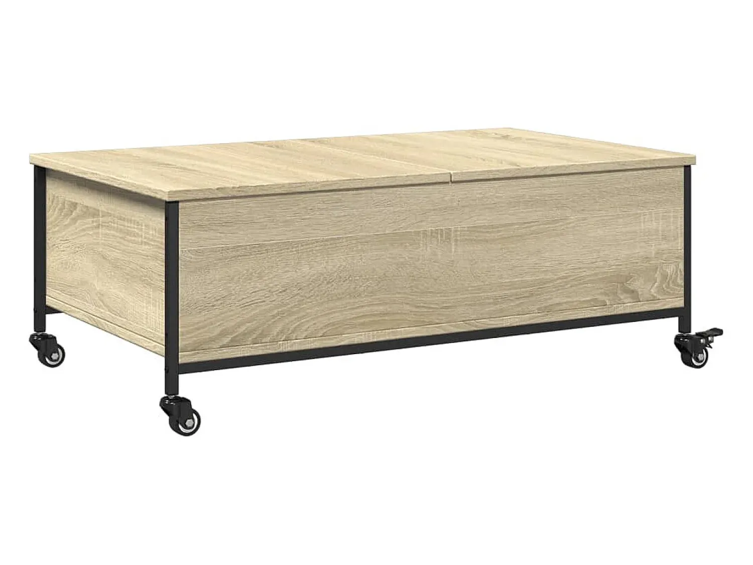 Mesa De Centro|vidaxl Mesa de centro com rodas derivados de madeira carvalho sonoma Natural claro