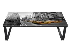 Discount Mesa de centro com tampo retangular em vidro PT116294 Multicor