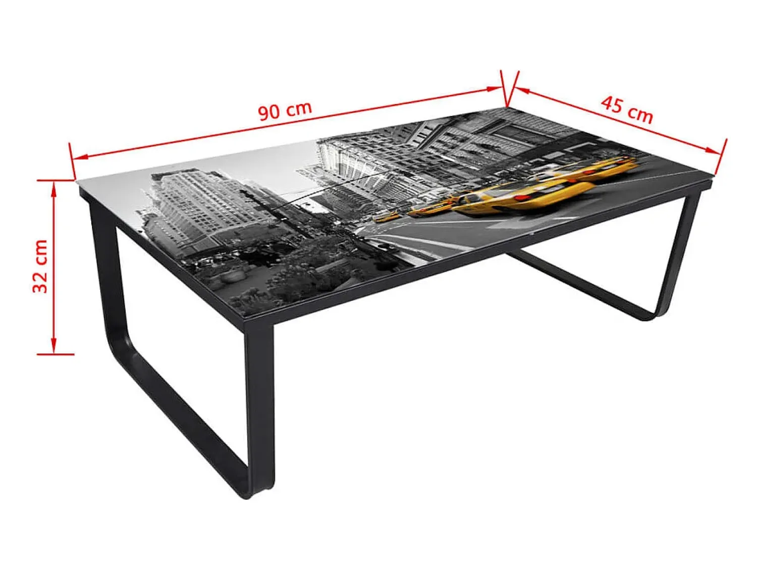 Discount Mesa de centro com tampo retangular em vidro PT116294 Multicor