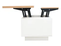 Mesa De Centro*Hauss Spole Mesa de centro com tampo elevatório e 2 portas - 2 prateleiras ajustáveis - + natural Branco