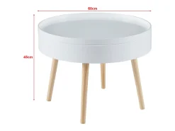 Mesa De Apoio*Helloshop26 Mesa de centro com tampo removível 45 x 60 cm branca 03_0008427 Branco