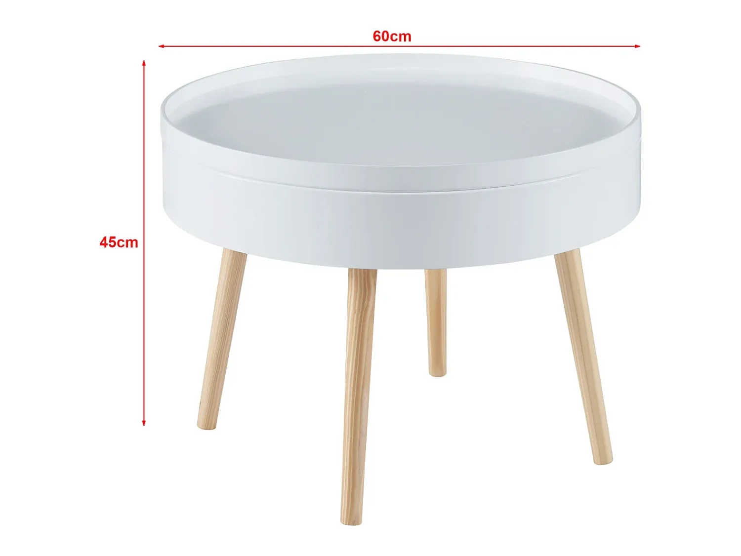 Mesa De Apoio*Helloshop26 Mesa de centro com tampo removível 45 x 60 cm branca 03_0008427 Branco