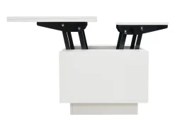 Mesa De Centro| Mesa de centro com tampo duplo elevável - Mesa de centro com 2 portas - Arrumação oculta - Branca Branco