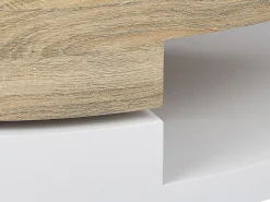 Mesa De Centro|Vente-unique Mesa de centro com tampo giratório MDF natural e branco - VITALY Natural claro / Branco