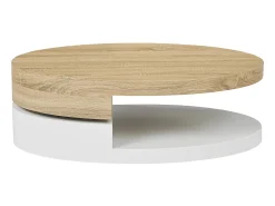 Mesa De Centro|Vente-unique Mesa de centro com tampo giratório MDF natural e branco - VITALY Natural claro / Branco
