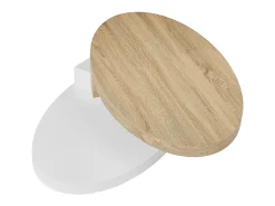 Mesa De Centro|Vente-unique Mesa de centro com tampo giratório MDF natural e branco - VITALY Natural claro / Branco