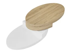 Mesa De Centro|Vente-unique Mesa de centro com tampo giratório MDF natural e branco - VITALY Natural claro / Branco