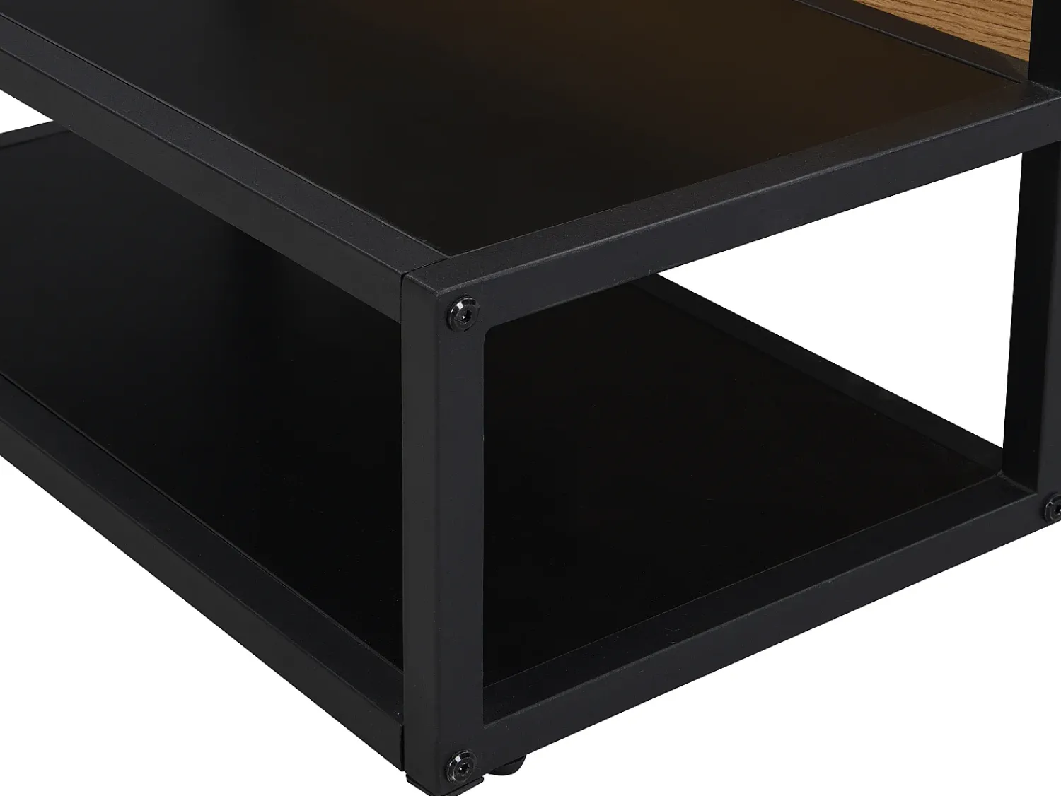 Mesa De Centro|Vente-unique Mesa de centro com tampo elevável MDF e metal natural e preto - LUTESA Preto / Natural claro