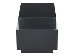 Clearance Hauss Spole Mesa de centro com tampo elevatório e LED, armazenamento integrado, em laca preta brilhante Preto