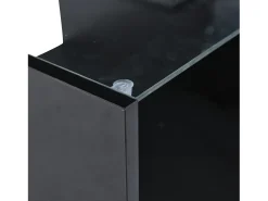 Clearance Hauss Spole Mesa de centro com tampo elevatório e LED, armazenamento integrado, em laca preta brilhante Preto