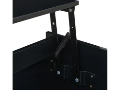 Mesa De Centro|Hauss Spole Mesa de centro com tampo elevável em brilhante e espaço de arrumação - Madeira PB Preto